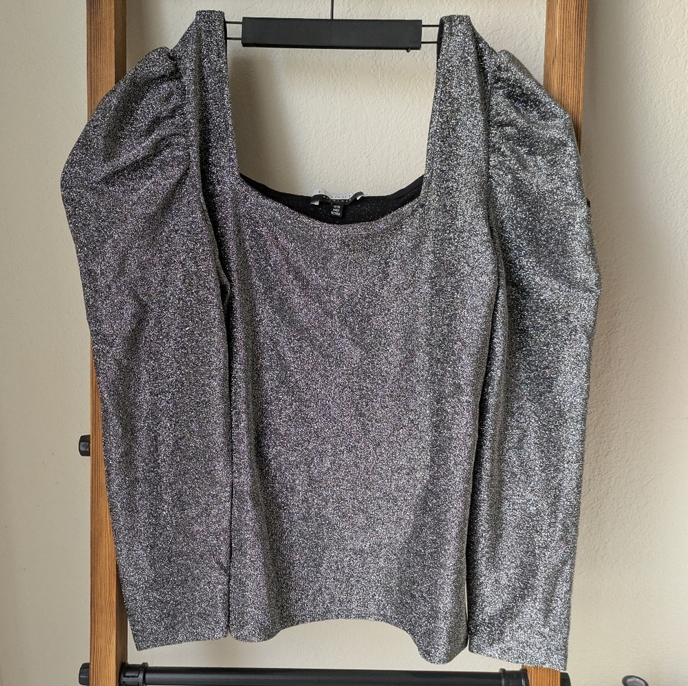NWT Eloquii Elements Women's Silver Shining Top - Size 18/20